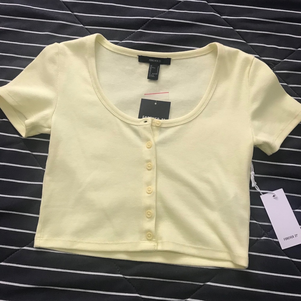 Forever 21 yellow crop top